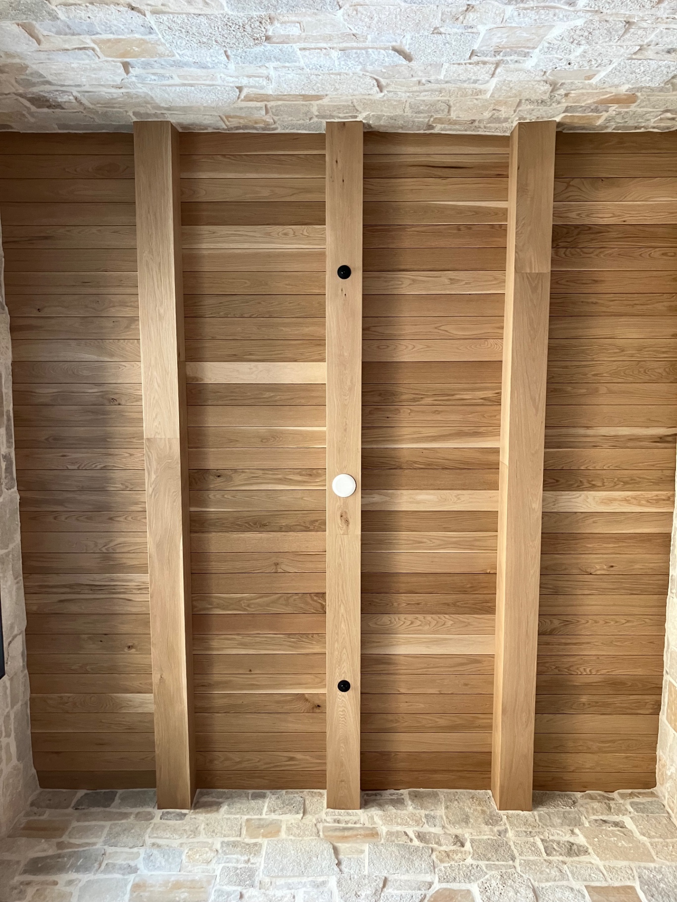 Oak & Stone Feature Wall
