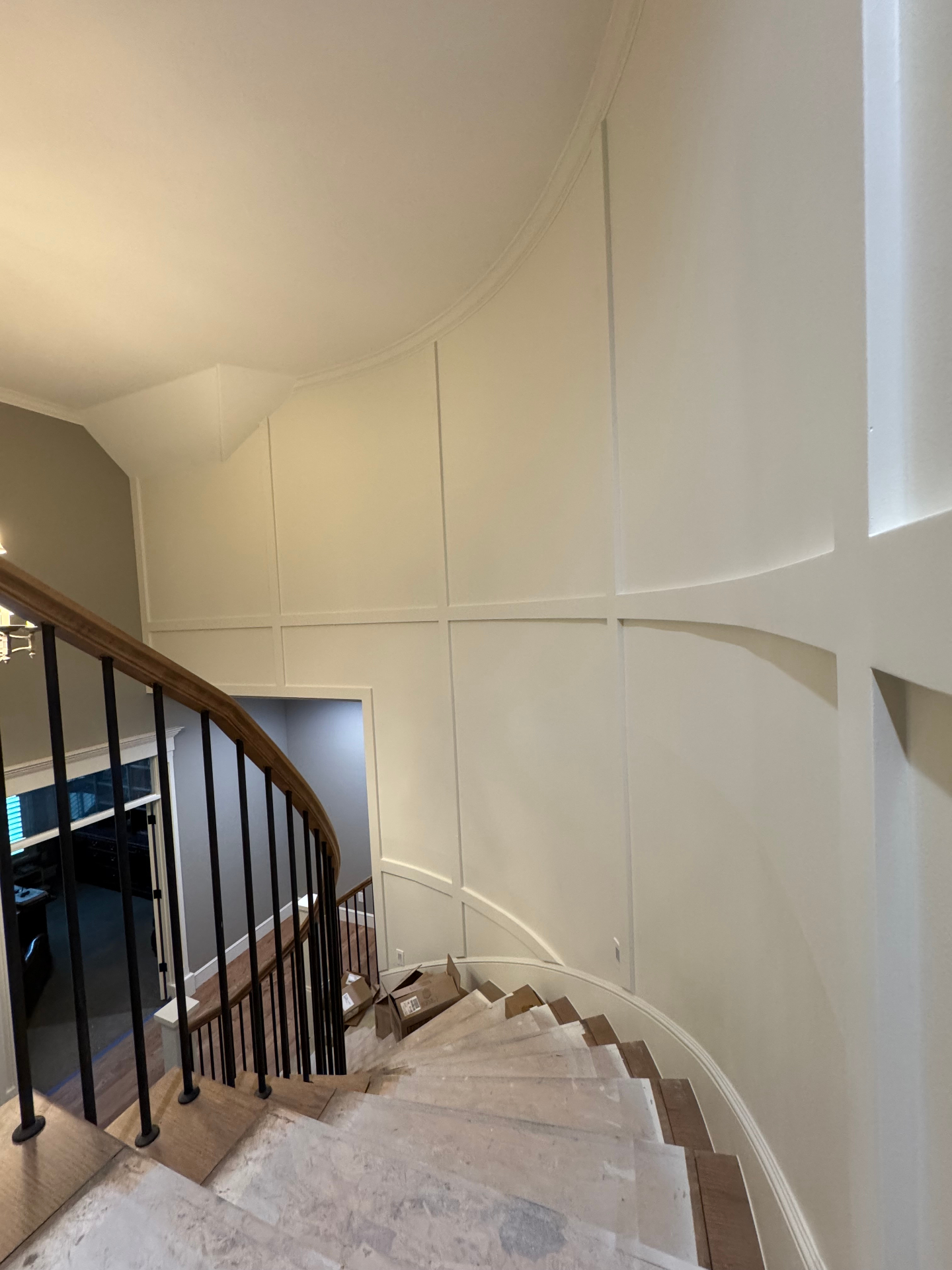 Curved Stair Wall Paneling