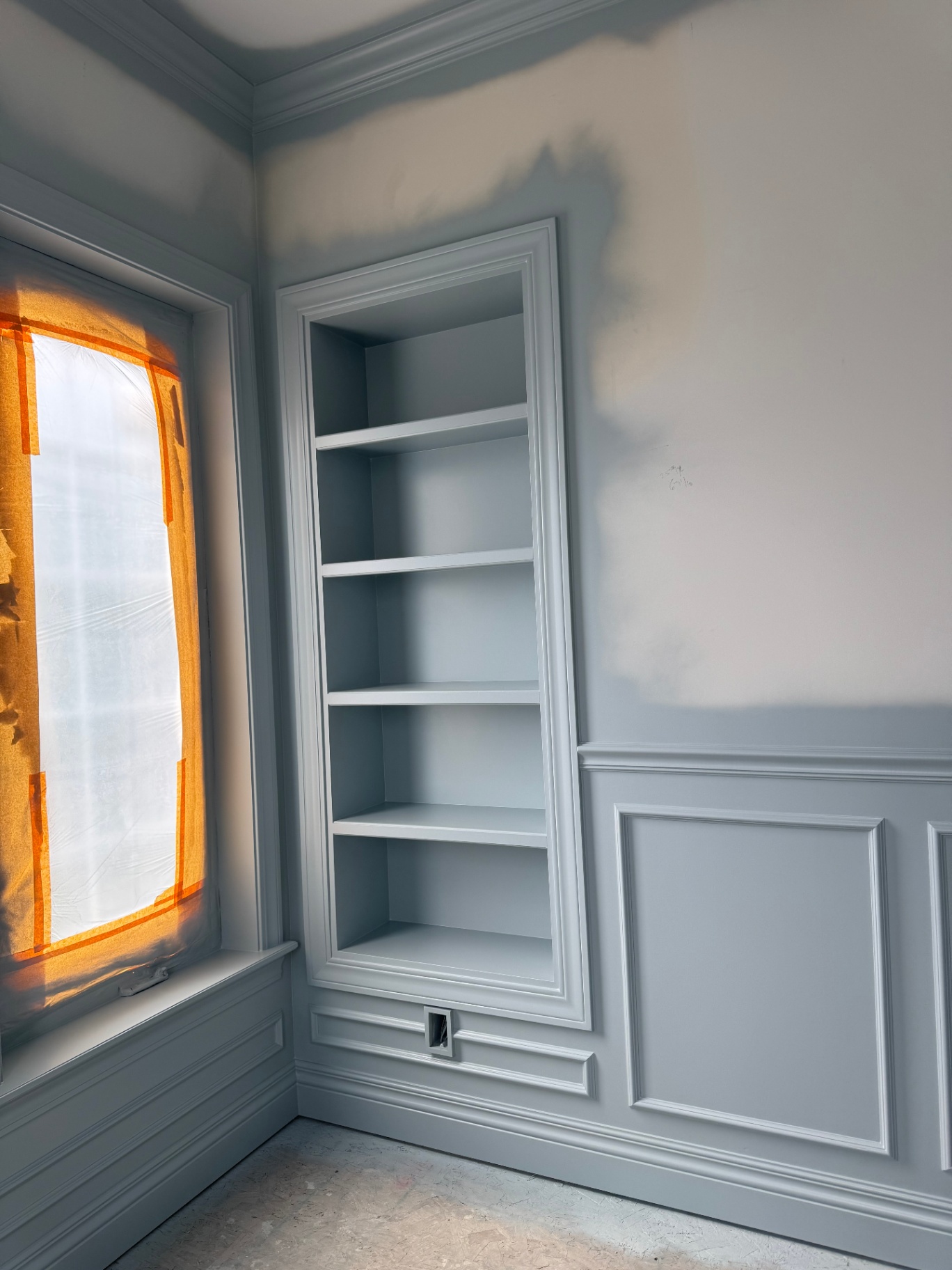 Alcove Bookcase & Wainscoting